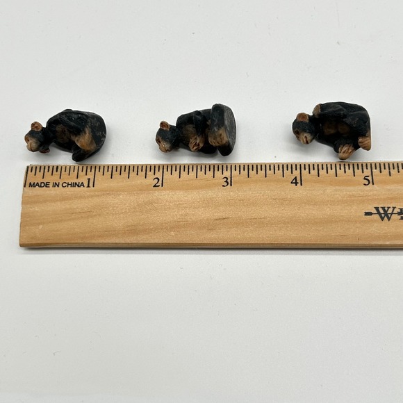 Vtg Set of 3 Realistic Miniature Chimpanzee Monkey Figurines Black - Picture 6 of 6